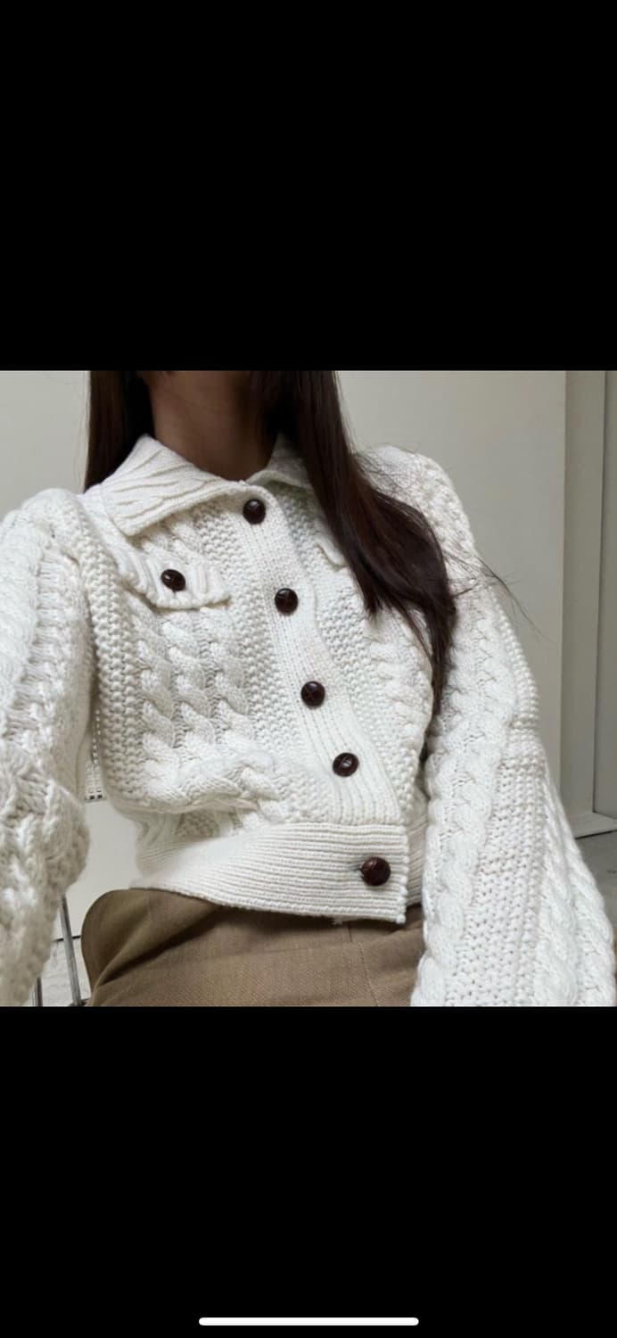 런던플랏 풀오버 니트자켓 아이보리 상품이미지1
