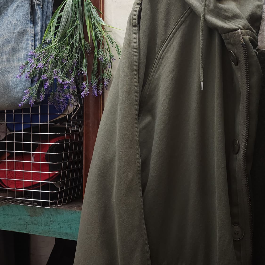 빈티지 프랑스군 m64 밀리터리 모즈파카 올리브 그린 92L 상품이미지5