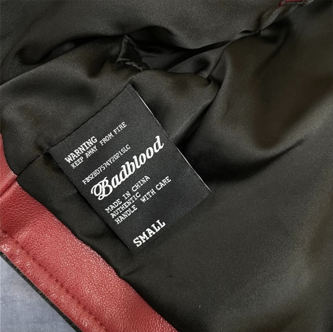 배드블러드 Badblood 레드 빅터 크롭 레더 레이싱자켓 S 상품이미지4