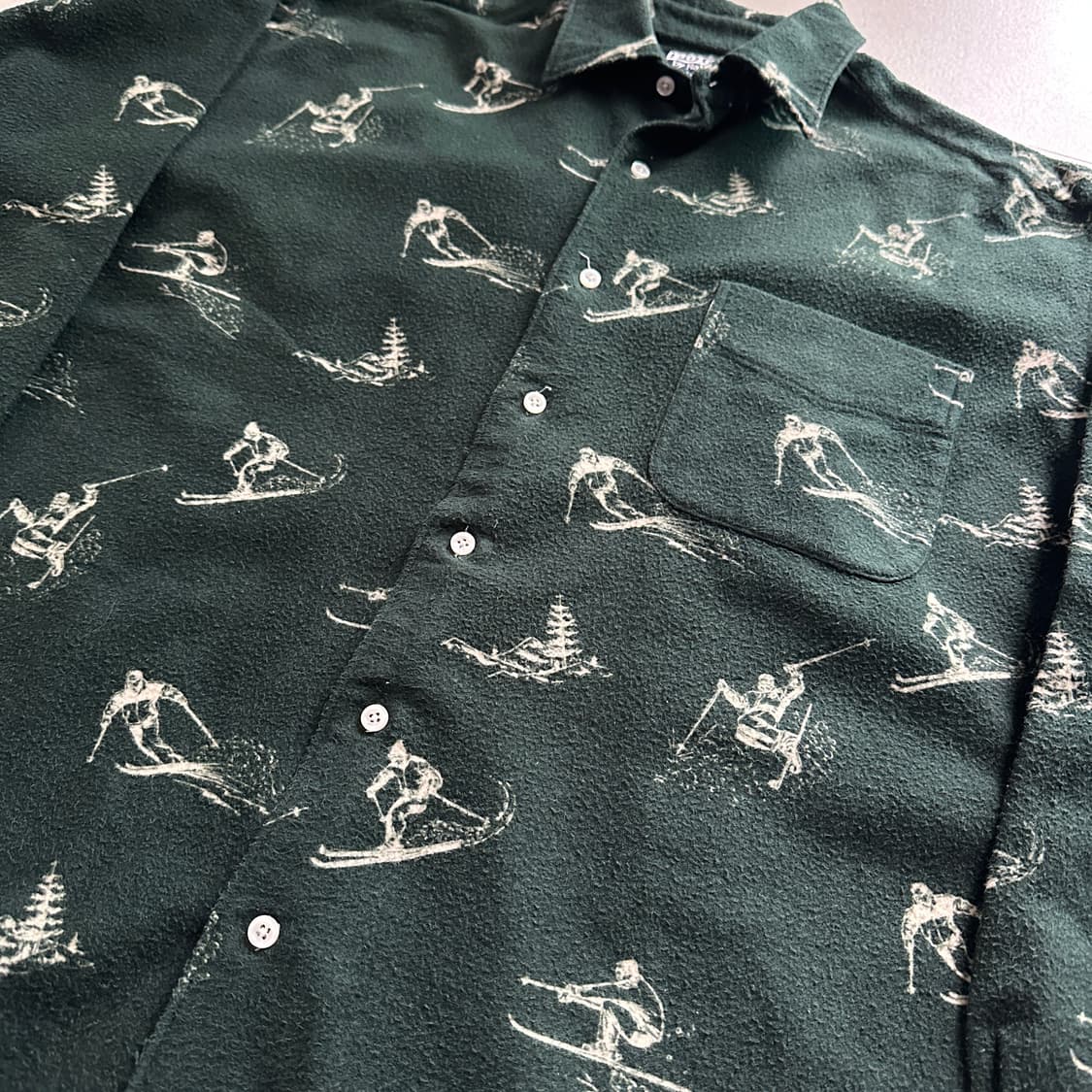 90s 폴로 랄프로렌 스키 패턴 기모 플란넬 셔츠 (L) 미국 생산 상품이미지5