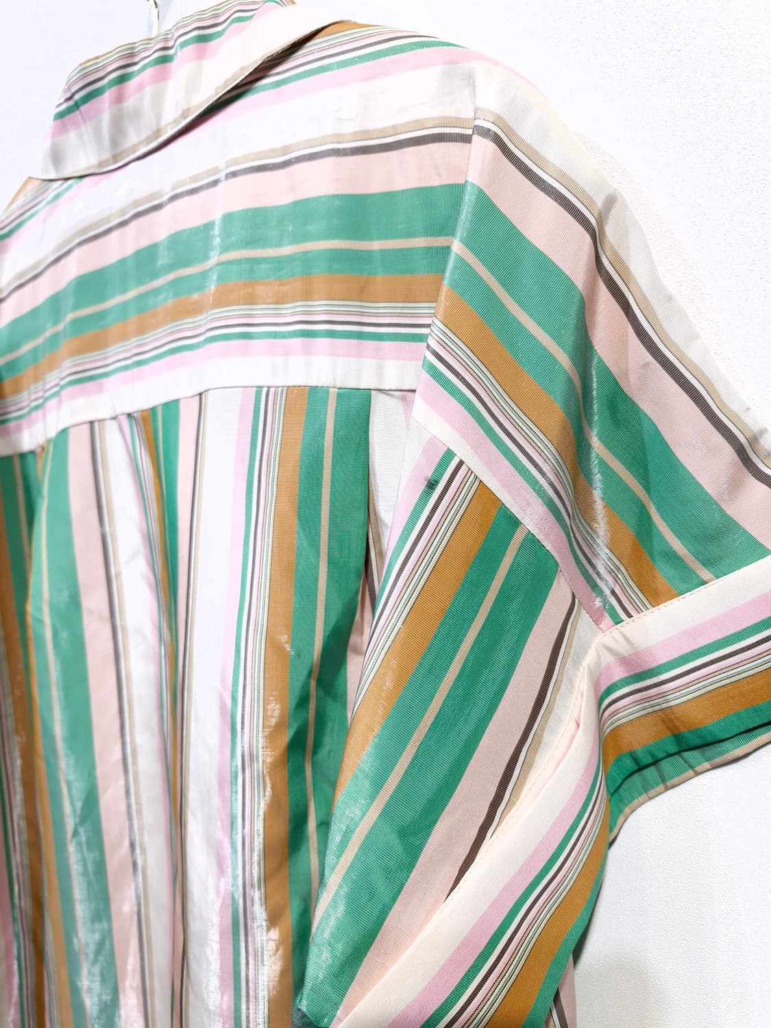 [새상품]KUME 쿠메 오버사이즈 롤업 하프슬리브 셔츠 멀티스트라이프 상품이미지7