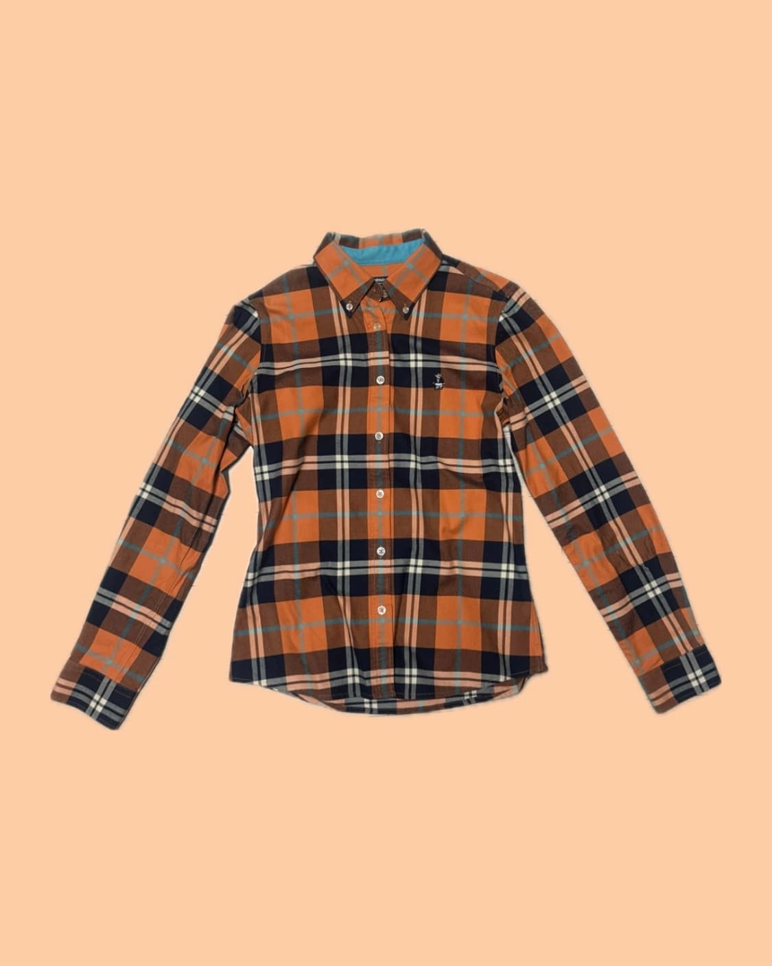 티니위니 셔츠 체크셔츠 오렌지깔 상품이미지1