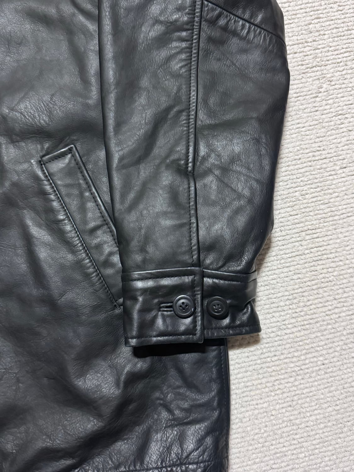 90s 올드갭 레더 카코트 블랙 M 상품이미지6