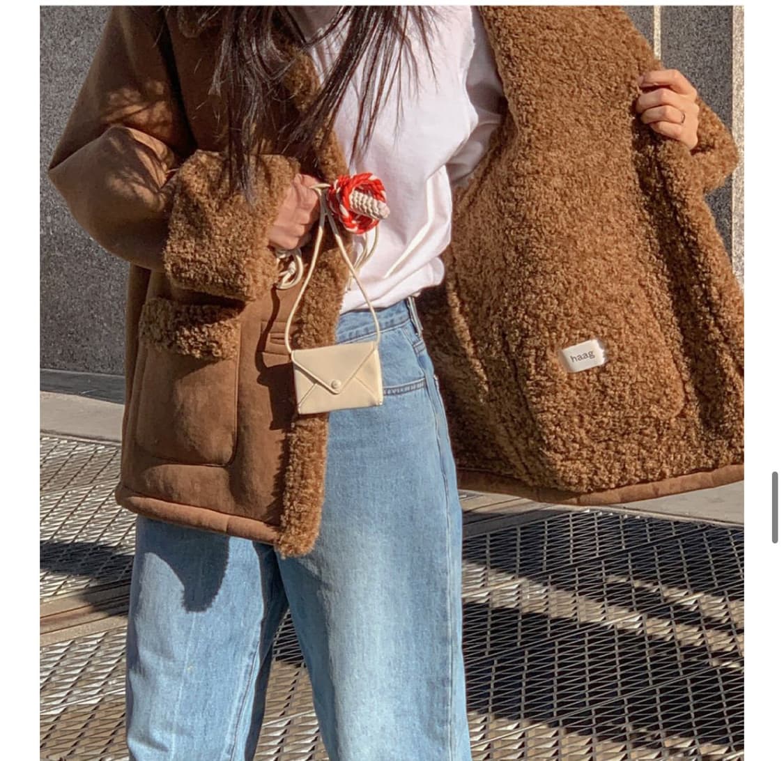 헤이그 베어 시어링 코트(피넛버터) 상품이미지5