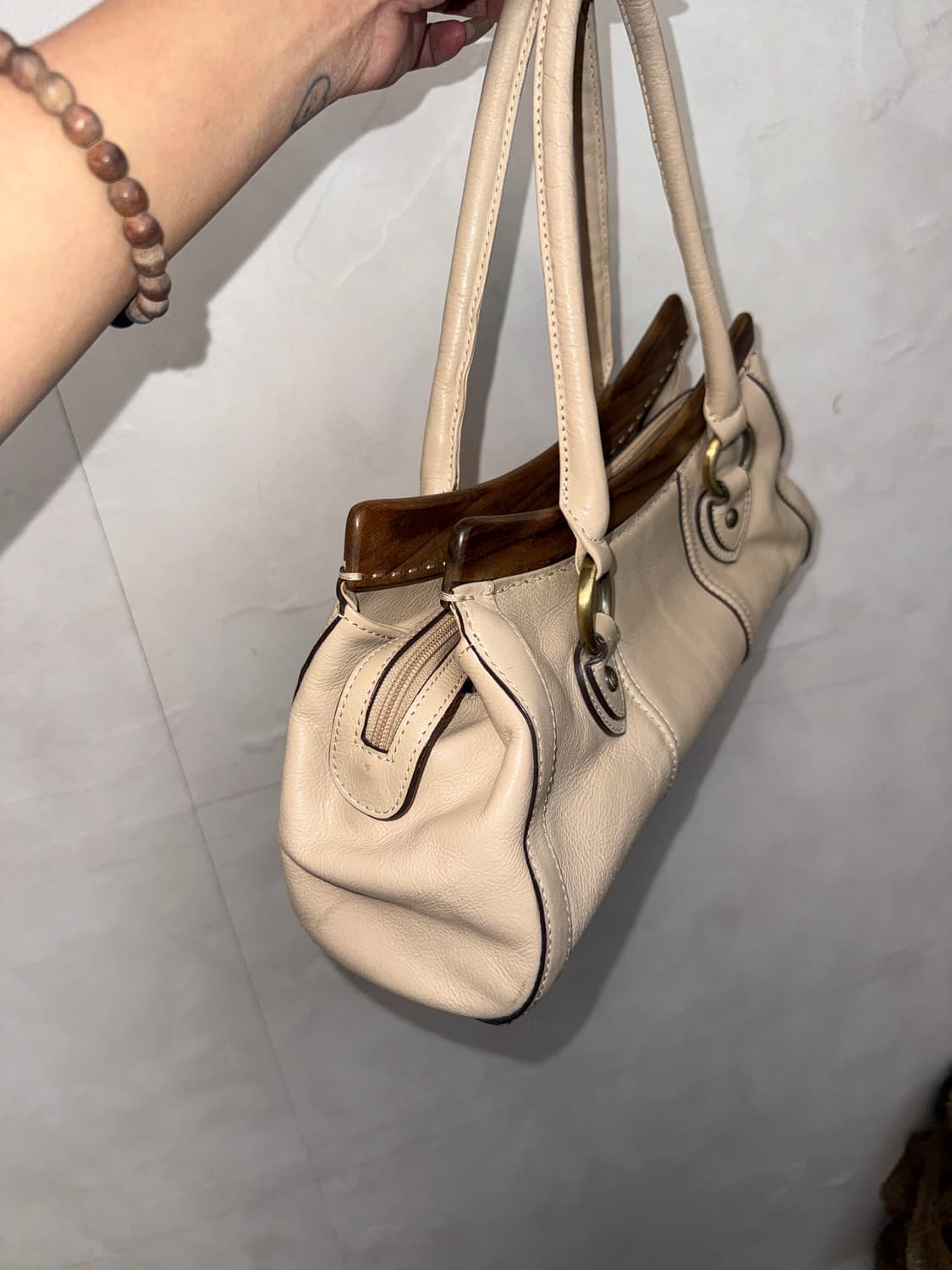 Pierre Cardin ivory wood shoulder bag 상품이미지3