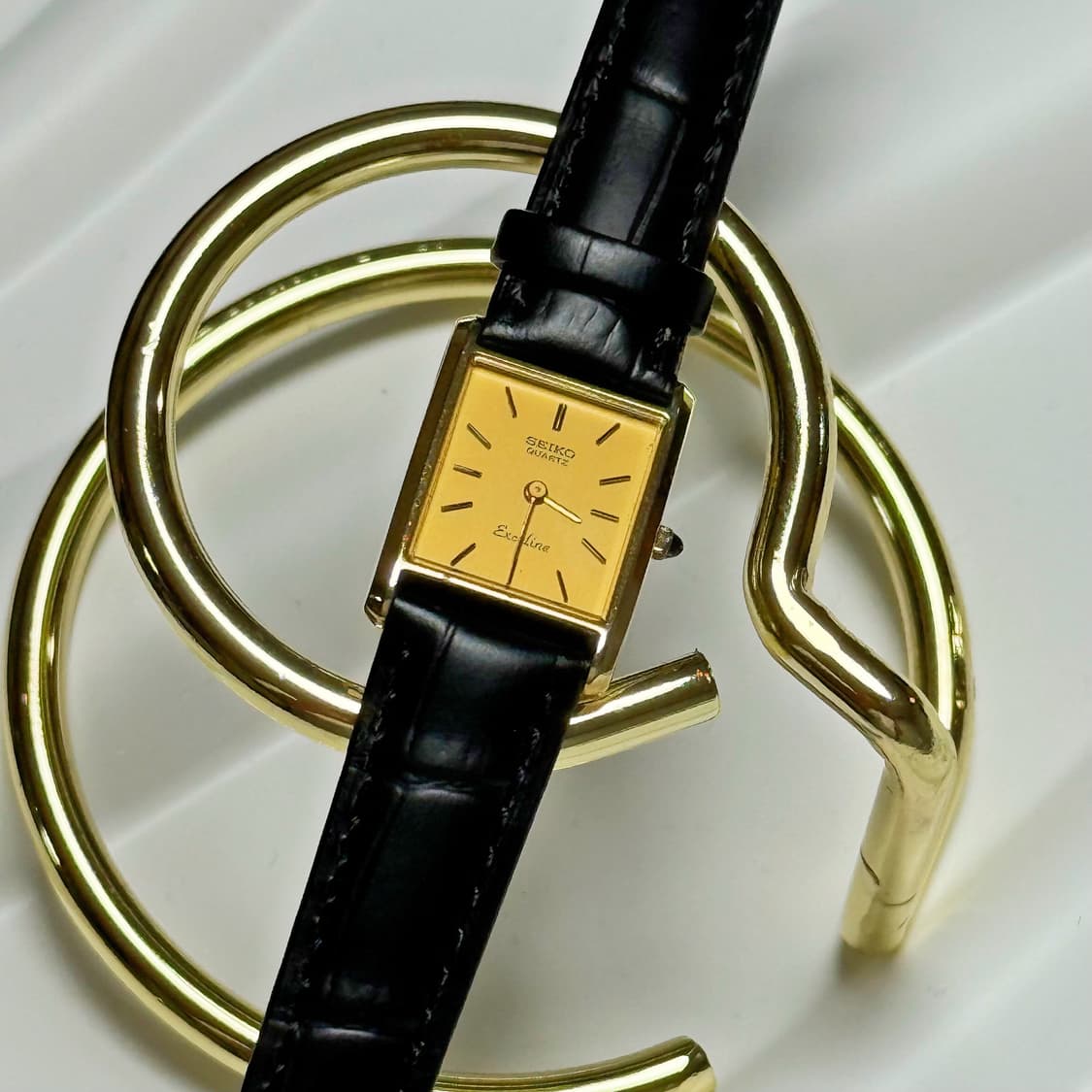 80's90's 세이코 빈티지 탱크 엑셀린 드레스 워치 상품이미지2