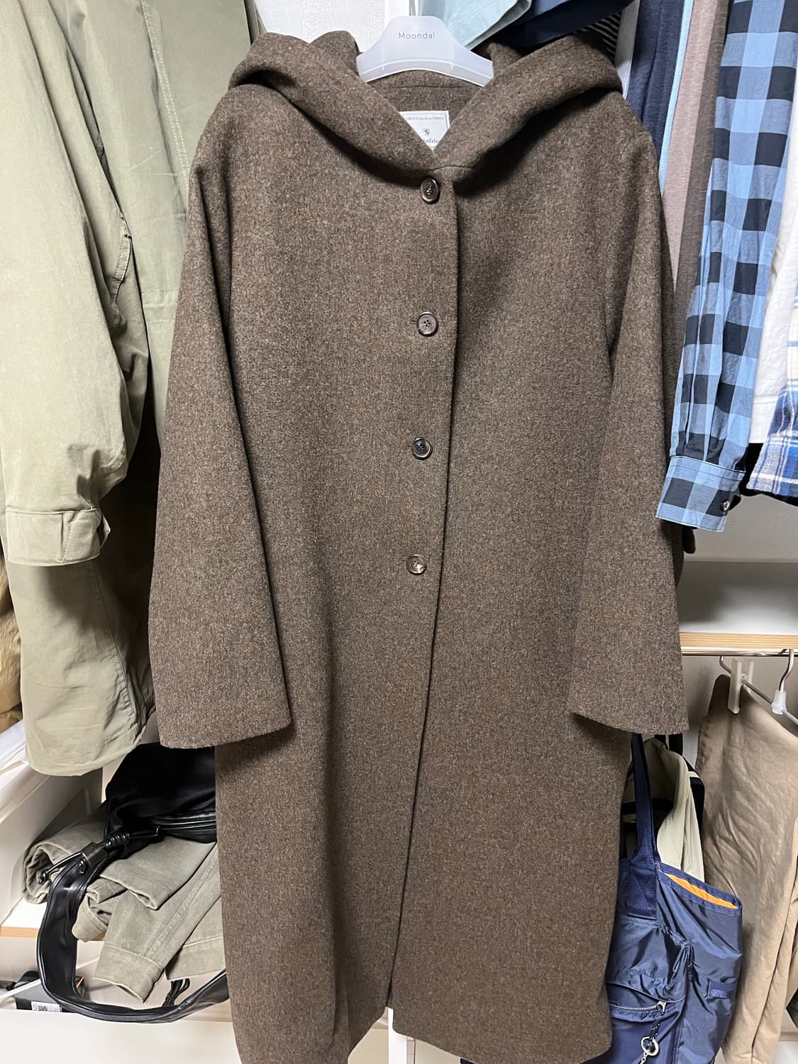 문달 후드 롱 코트 상품이미지6