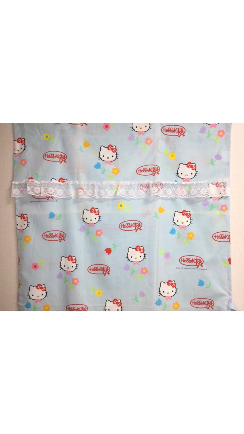 고전 헬로키티 프린팅 스카이블루 레이스 커튼 상품이미지2