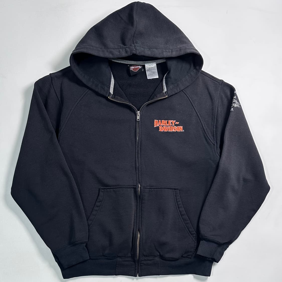 할리데이비슨 로고 블랙 후드집업 상품이미지1