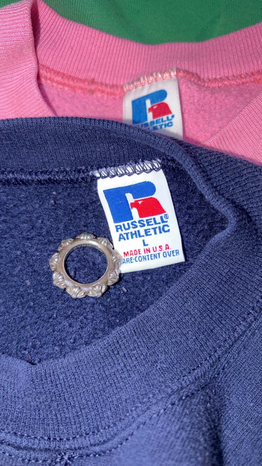 Vintage 🇺🇸 russell 90s L 러셀  네이비 맨투맨 상품이미지4
