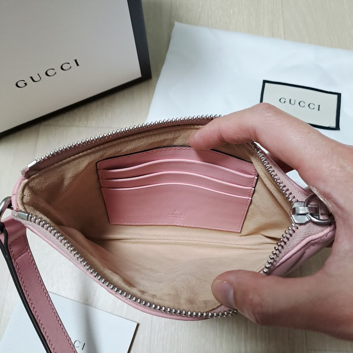 [100%/정품] 구찌 GG 마몽 마틀라세 핑크 파우치, 구찌클러치 상품이미지10