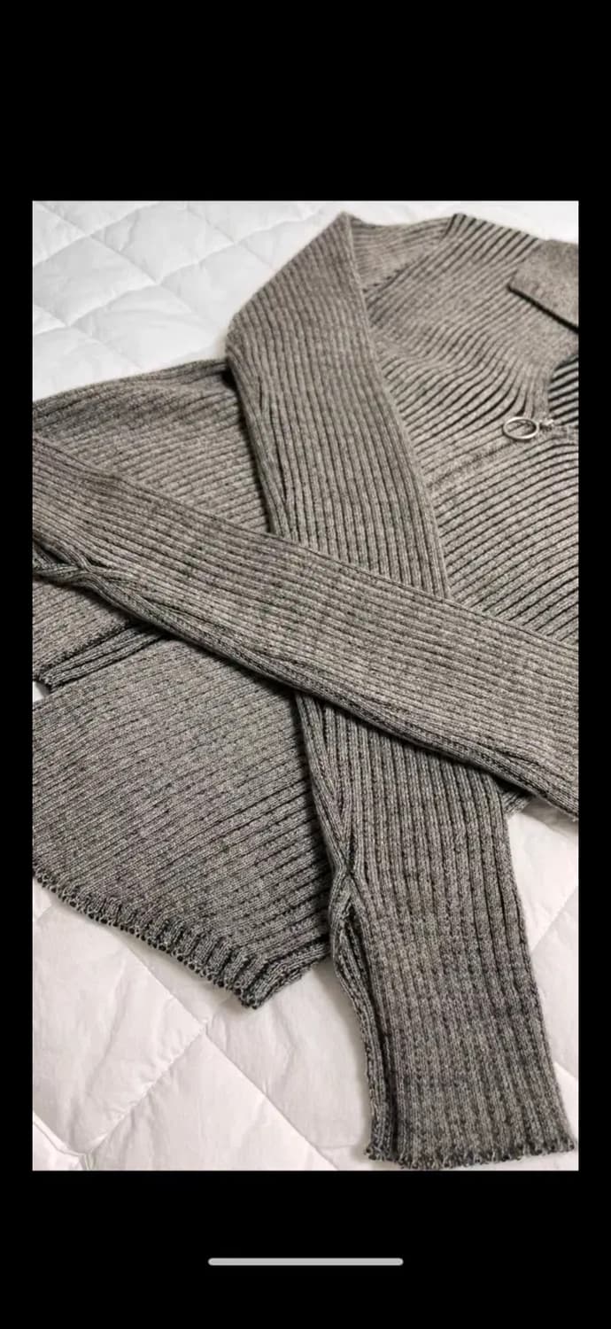 미스치프 니티드 투톤 니트셔츠 베이지 S 상품이미지4