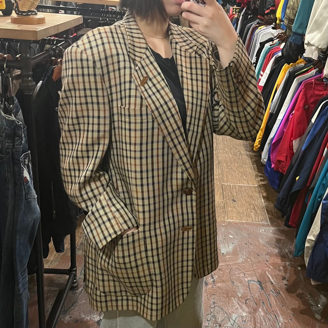 [HI] 빈티지 체크 블레이져 상품이미지3