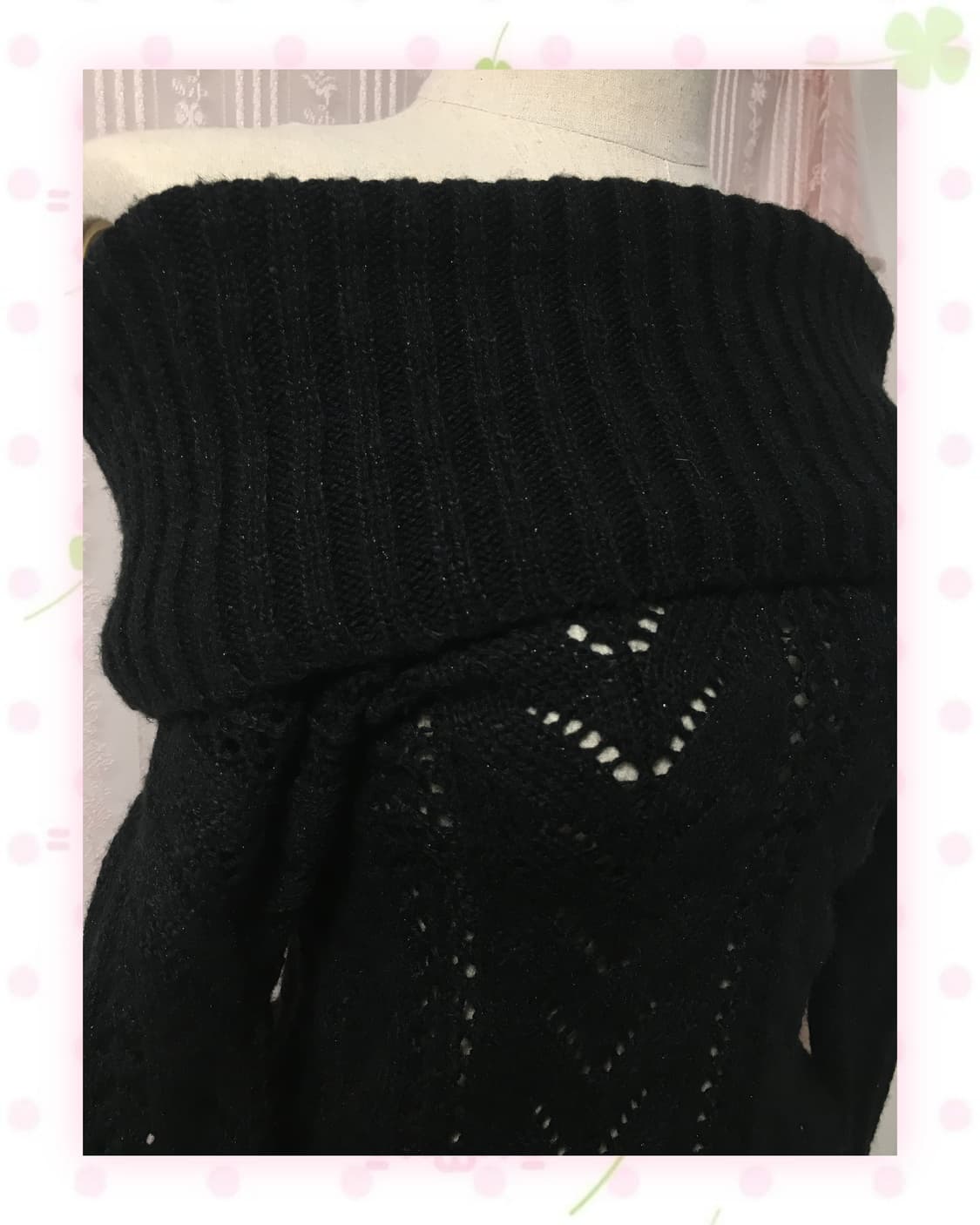 블랙 글리터 오프숄더 니트 상품이미지3