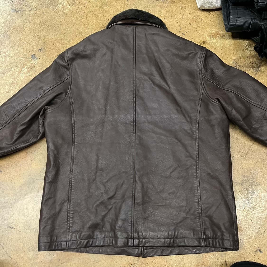 [정품/105] 인디안 가죽 무스탕 자켓 브라운 b19 상품이미지4