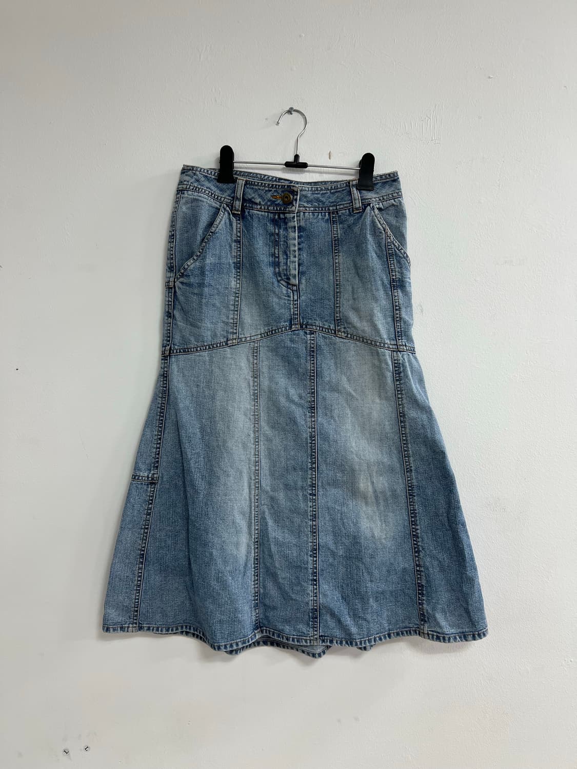 Dkny 패치워크 데님 롱 스커트 상품이미지1