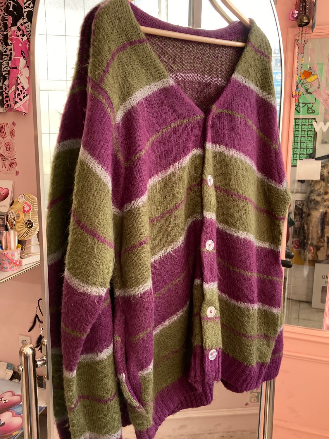 에스닉 배색 스트라이프 가디건 상품이미지3