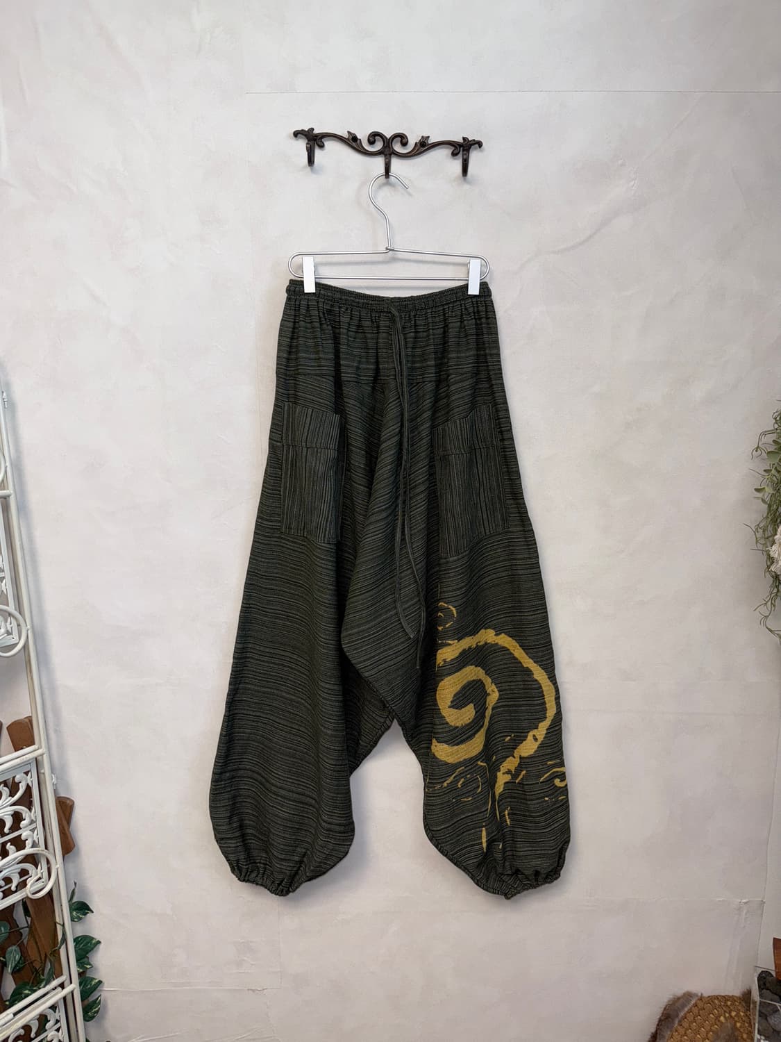 Deep khaki hippie balloon wide pants 상품이미지1