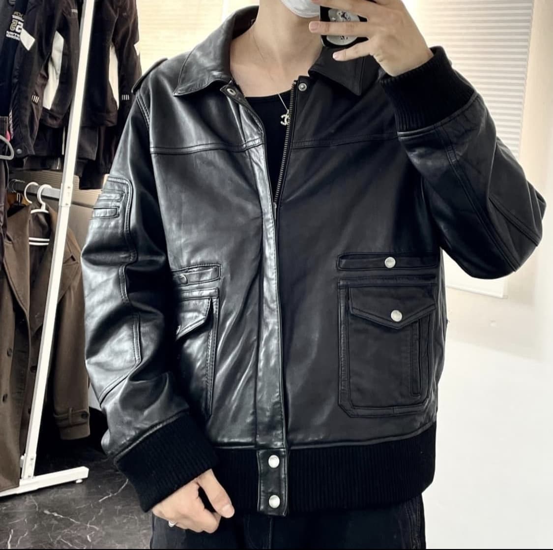 양가죽 봄버 자켓 XL 상품이미지4