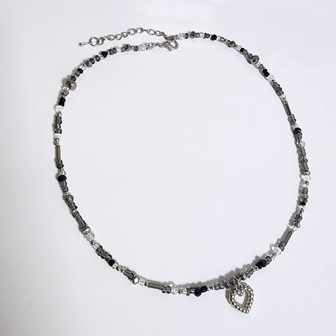 파티걸 블랙 실버 비즈 목걸이🩶 상품이미지4