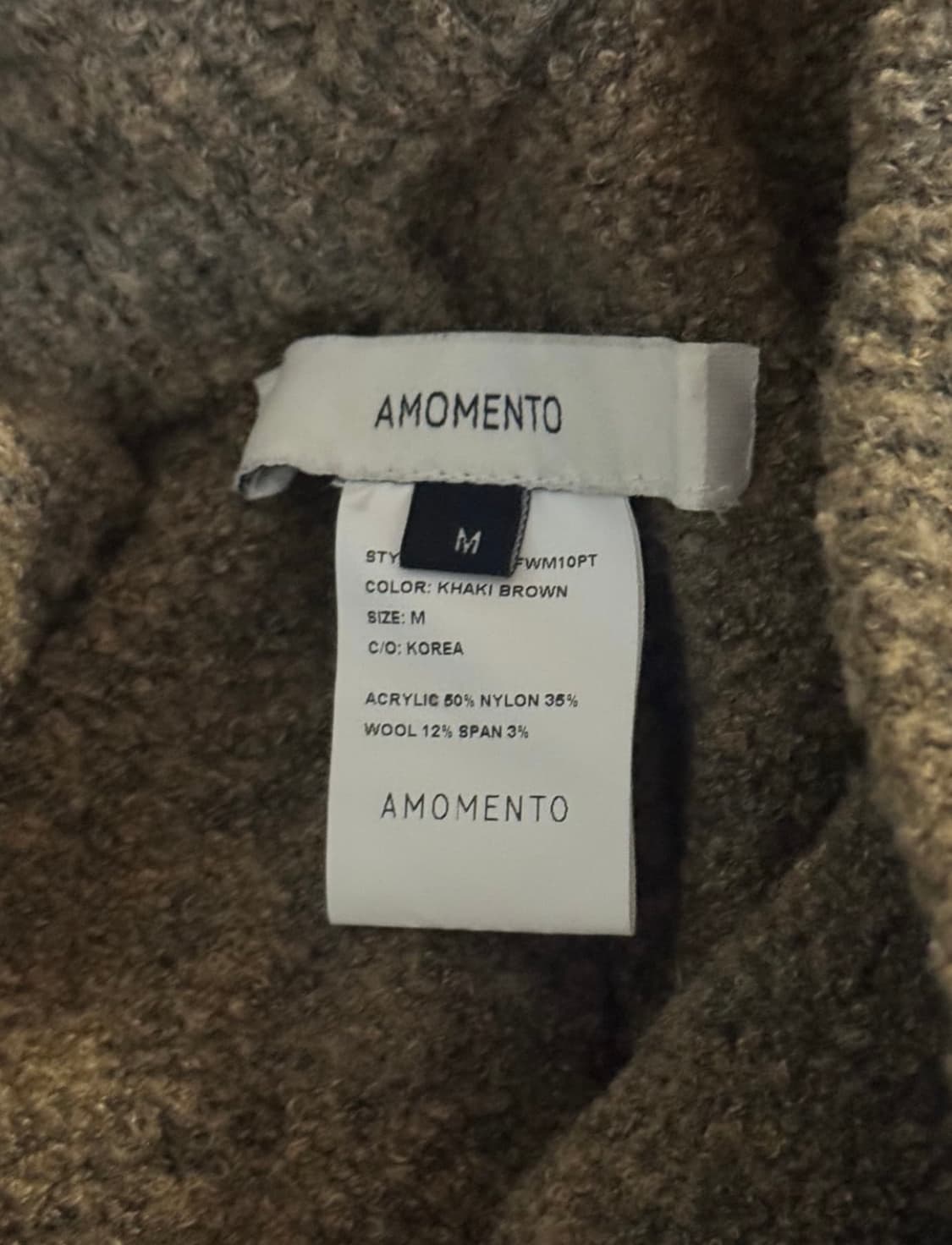 (M)아모멘토 니트 팬츠 카키 브라운 상품이미지3