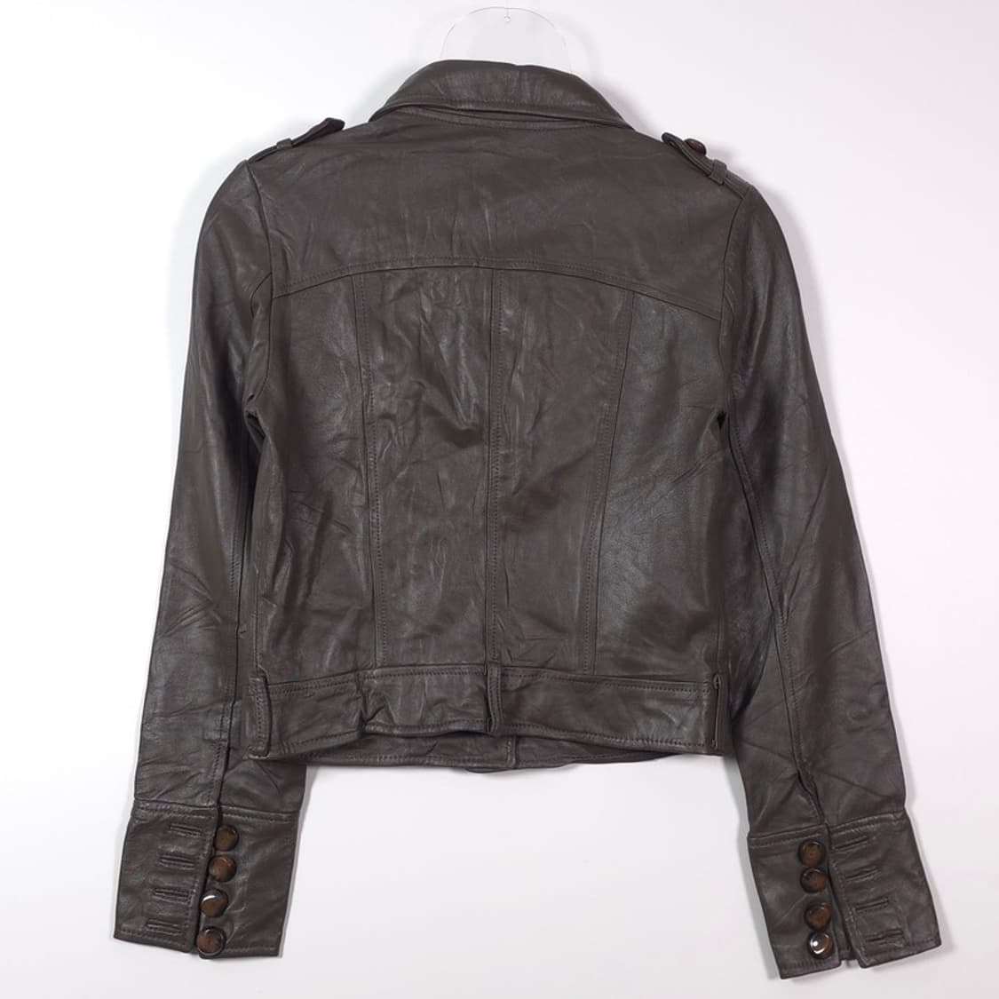 OZOC 빈티지 다크브라운 리얼 램스킨 멀티포켓 레더 자켓 38 상품이미지7