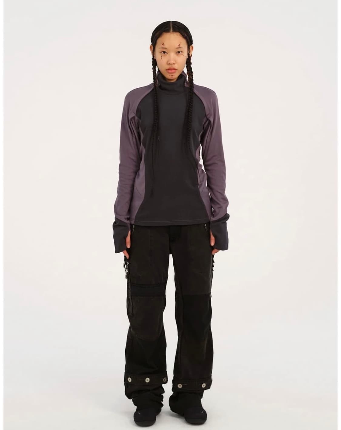 Mock neck top ash purple 상품이미지2