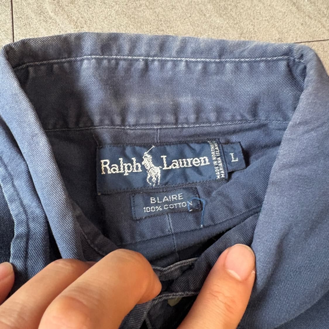 폴로 정품 네이비 클래식 로고 긴팔 셔츠 상품이미지5