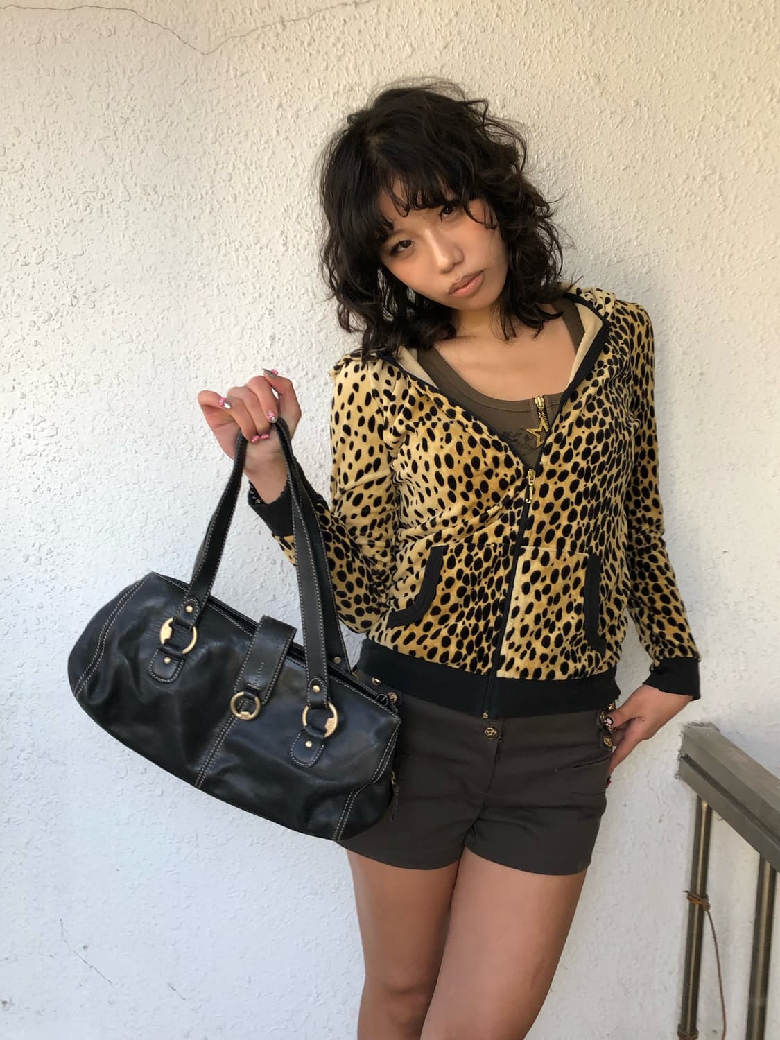 JUICY COUTURE 레오파드 벨벳 후드집업 상품이미지1