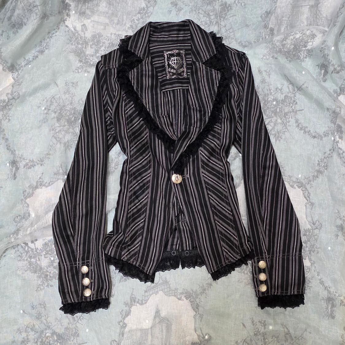 ALGONQUINS 알곤퀸즈 스트라이프 펑크 자켓 y2k 갸루 상품이미지1