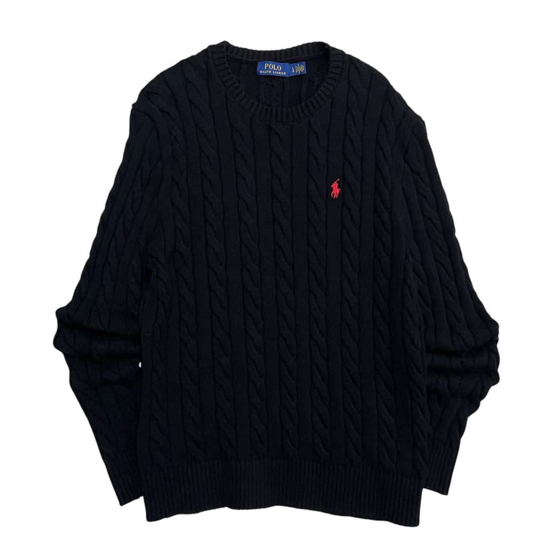 폴로 랄프로렌 레드포니 블랙 꽈배기 니트 L 상품이미지2