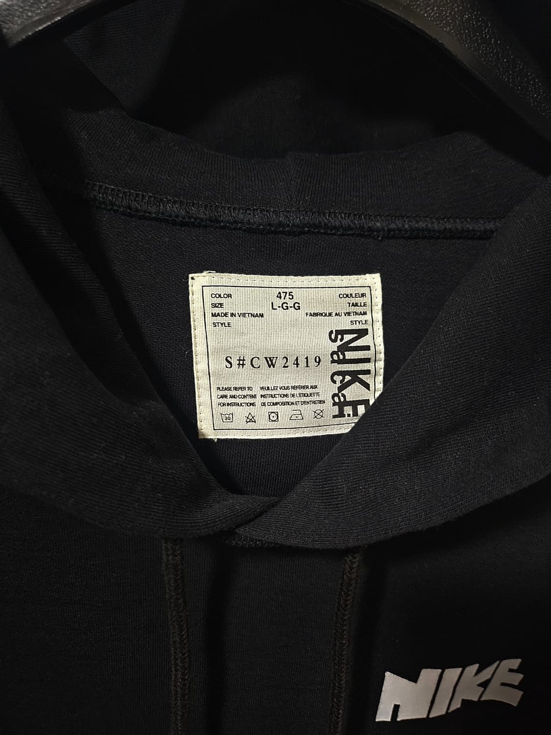 나이키x사카이 nrg후드 블랙 L 상품이미지5