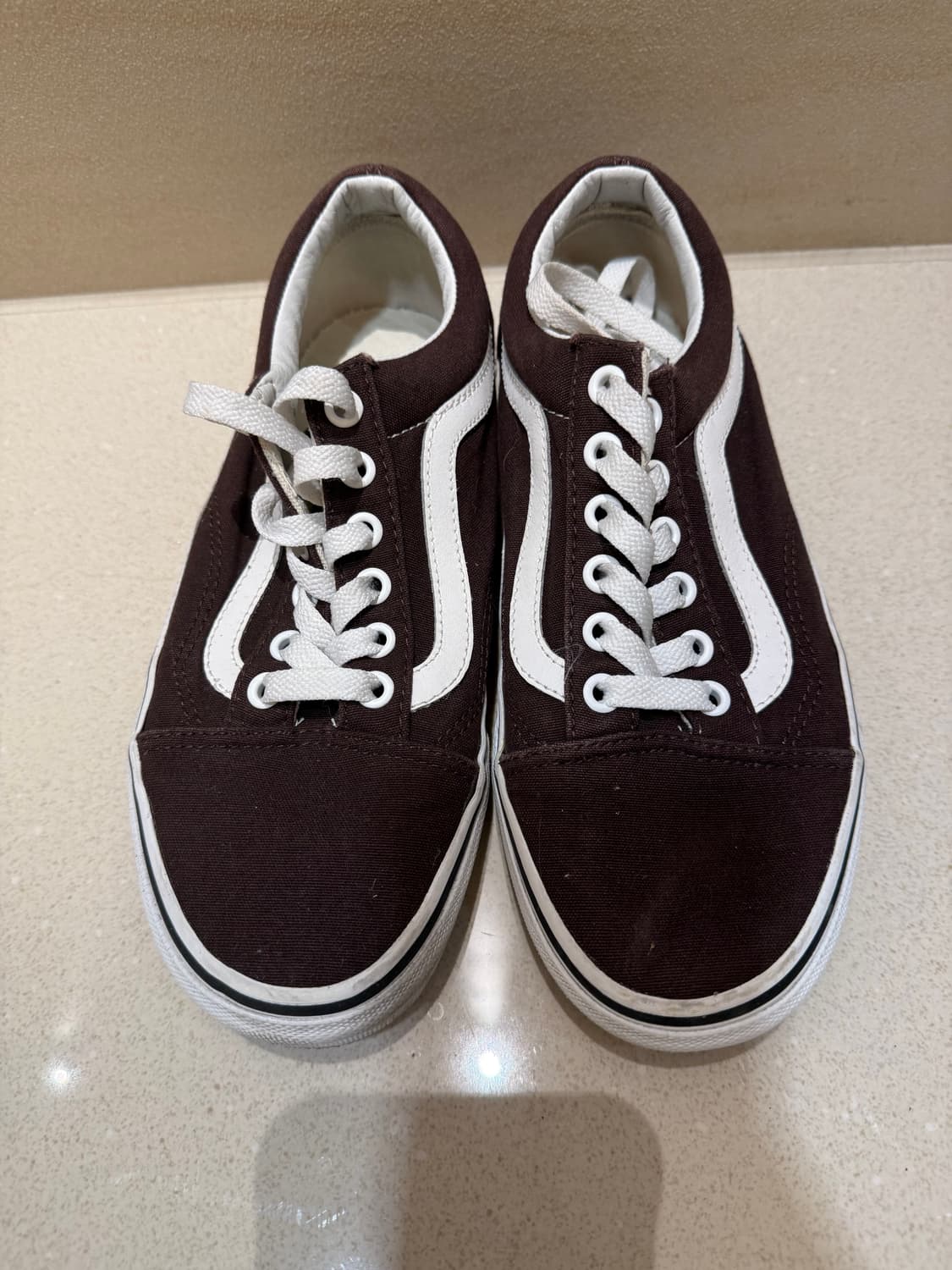 (새상품급) 반스 올드스쿨 브라운 스니커즈 W7 M5.5 유니섹스 컨버스 상품이미지4