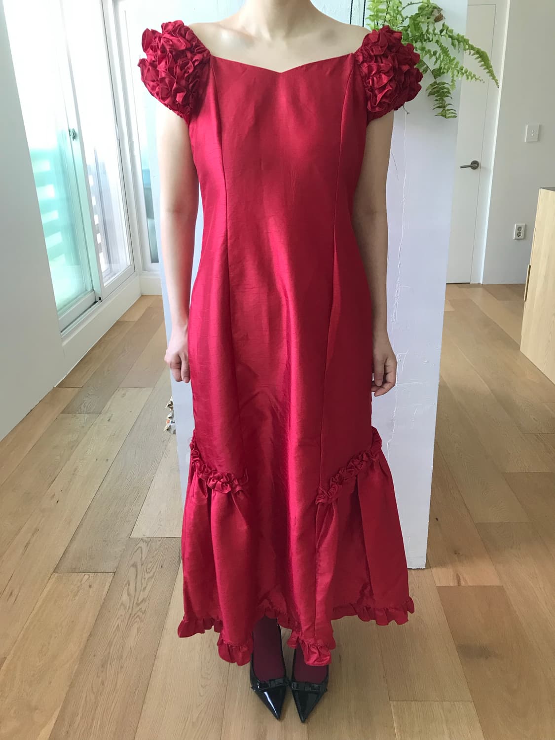 vintage red frill dress 상품이미지7