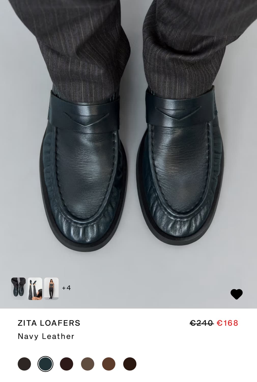 Miista zita loafers/navy leather 상품이미지1