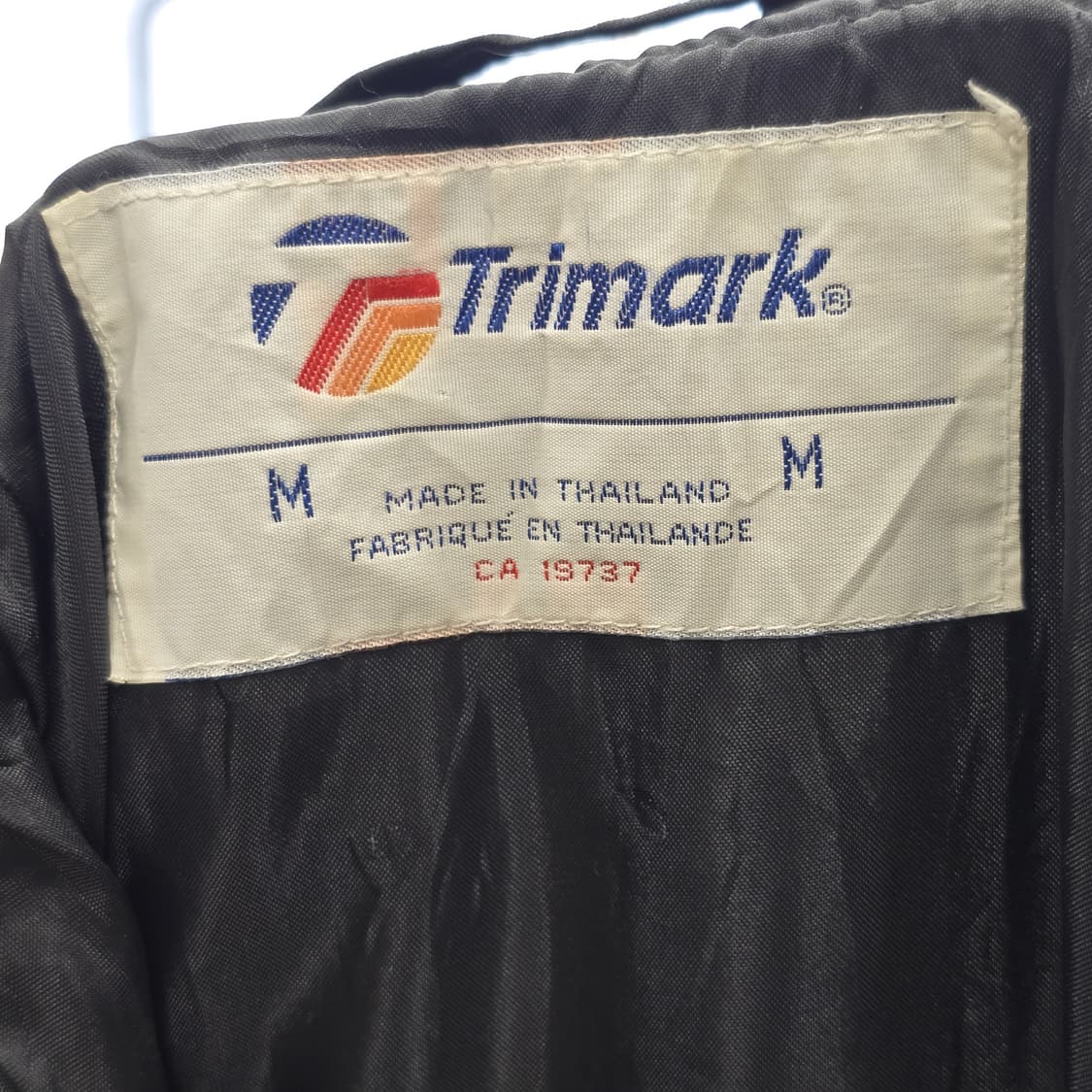 사틴 보머 재킷 TRIMARK 더블 이글 자수 Black M 상품이미지3