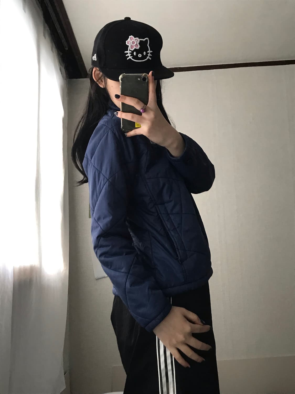 노페 네이비 경량패딩 상품이미지4