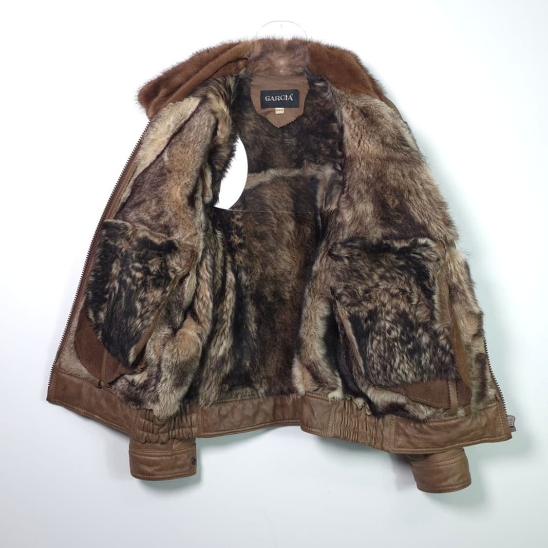 GARCIA 리얼 양털 무스탕 스타일 가죽 자켓 M 상품이미지5
