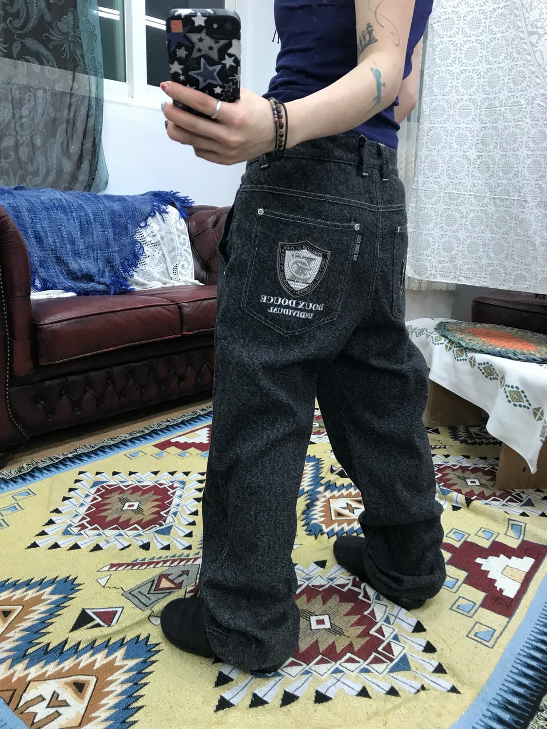 DOUX DOUCE 제페니즈 빈티지 패치 모직팬츠 상품이미지1