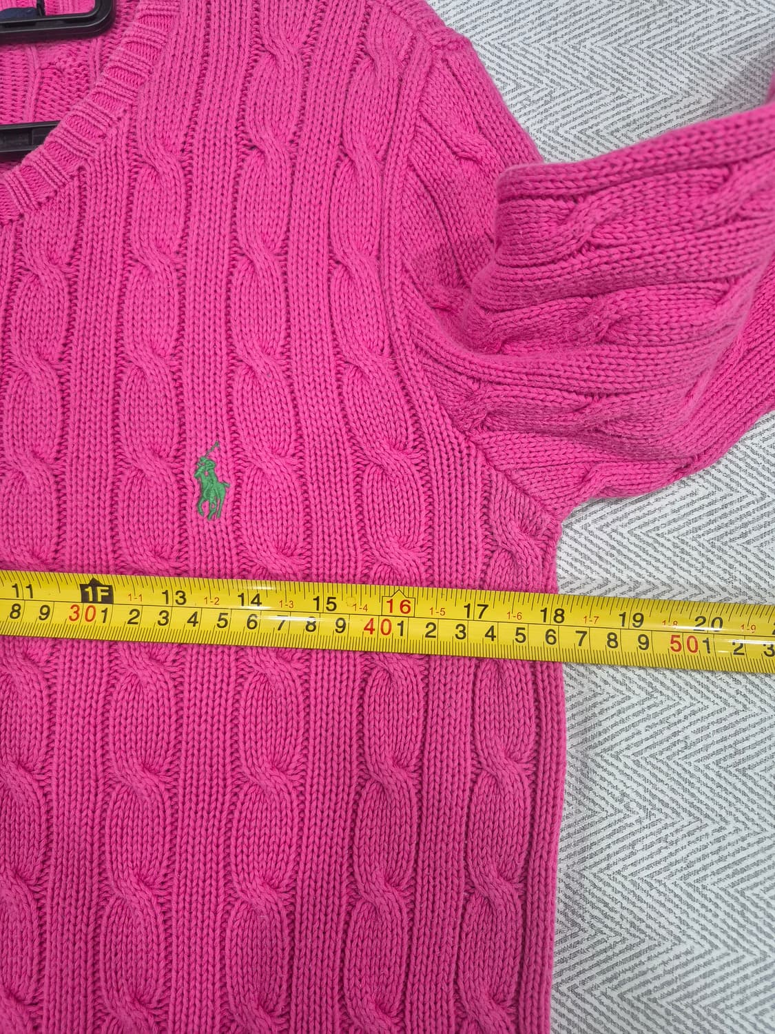 랄프로렌 스포츠 핫핑크 케이블 니트 스웨터 여성 M사이즈 상품이미지8