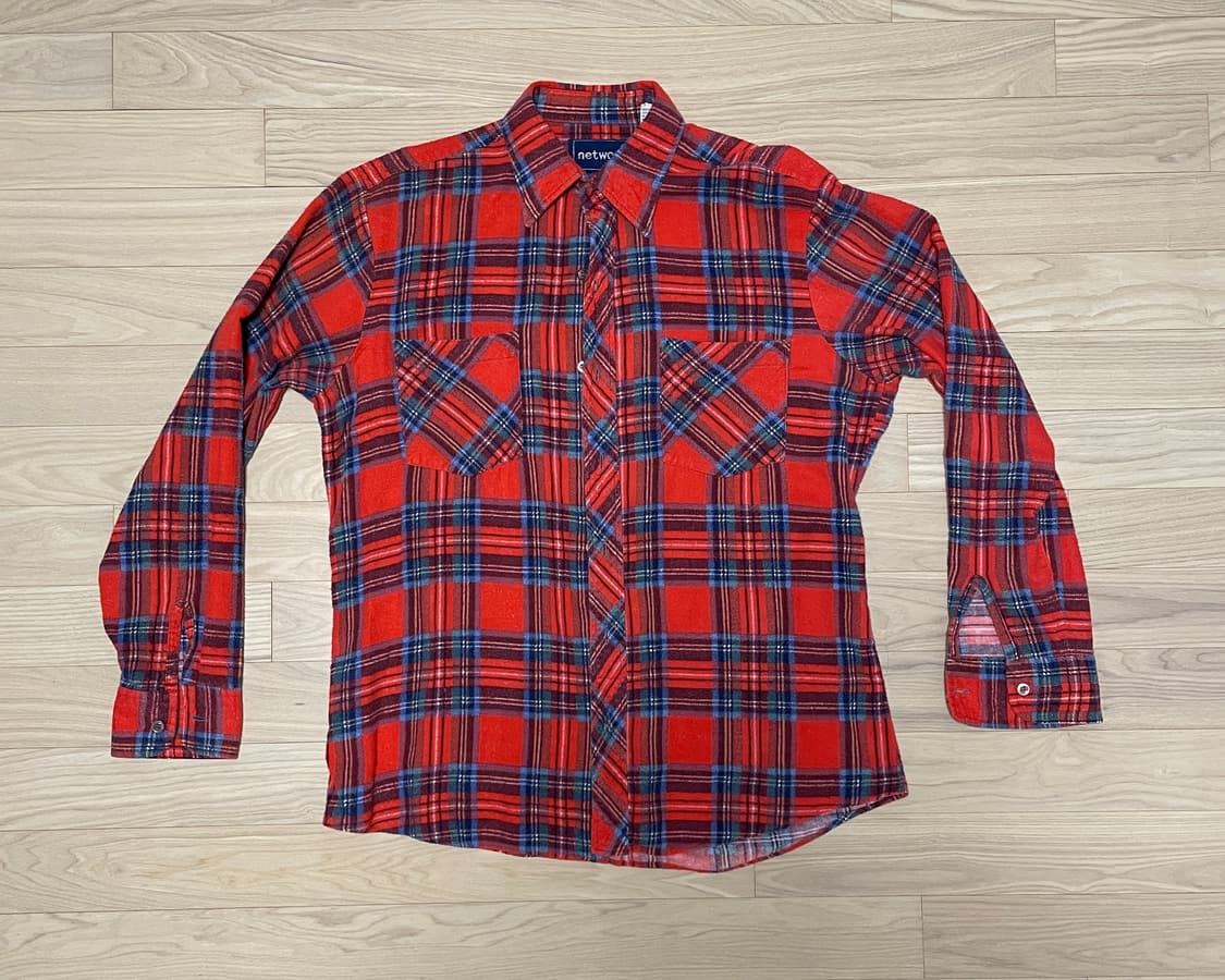 90s 빈티지 플란넬 셔츠 팝니다 체크 상품이미지1