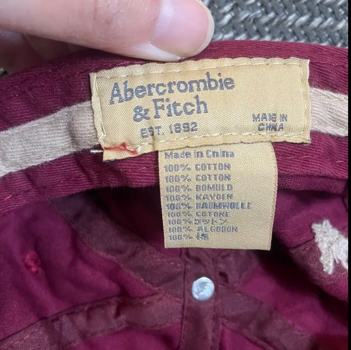 아베크롬비 버건디 볼캡 NY A&F(OS) 상품이미지5