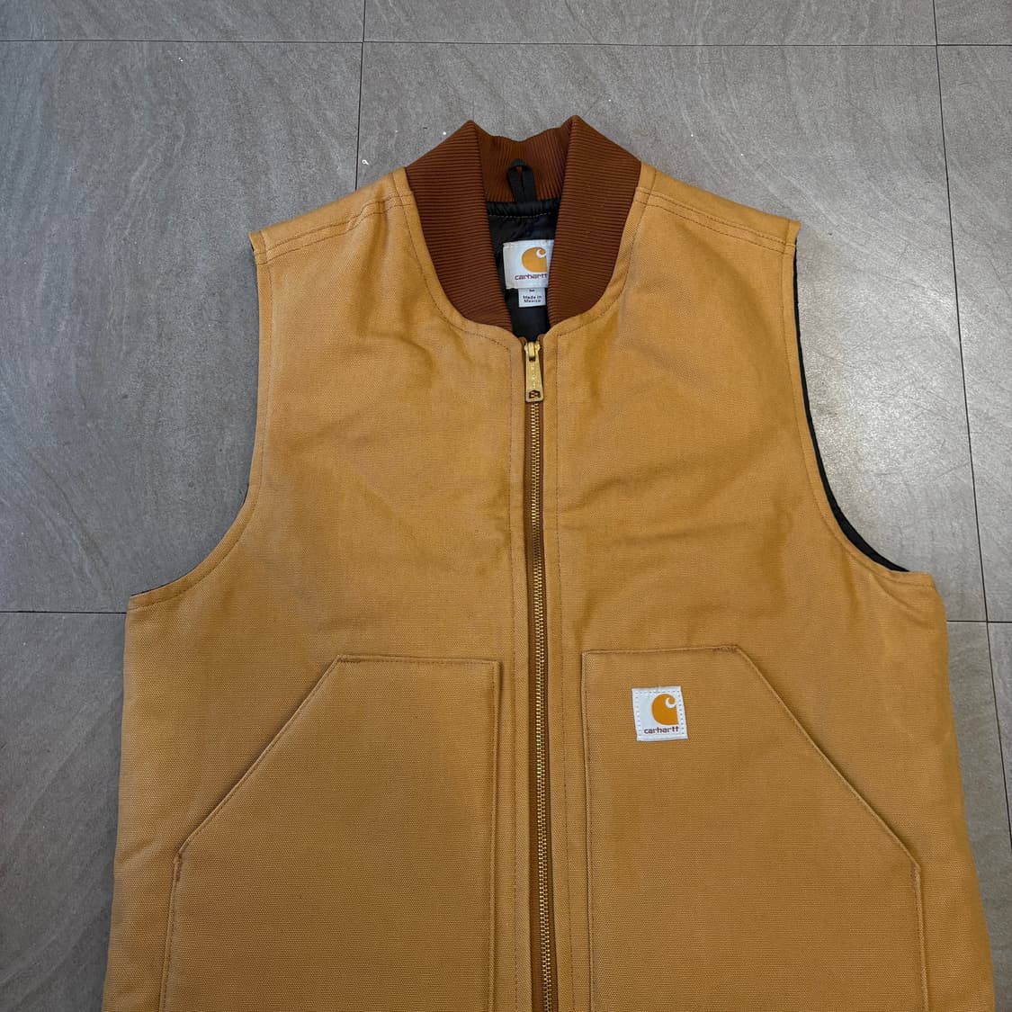 칼하트 정품 덕 캔버스 브라운 조끼 상품이미지4