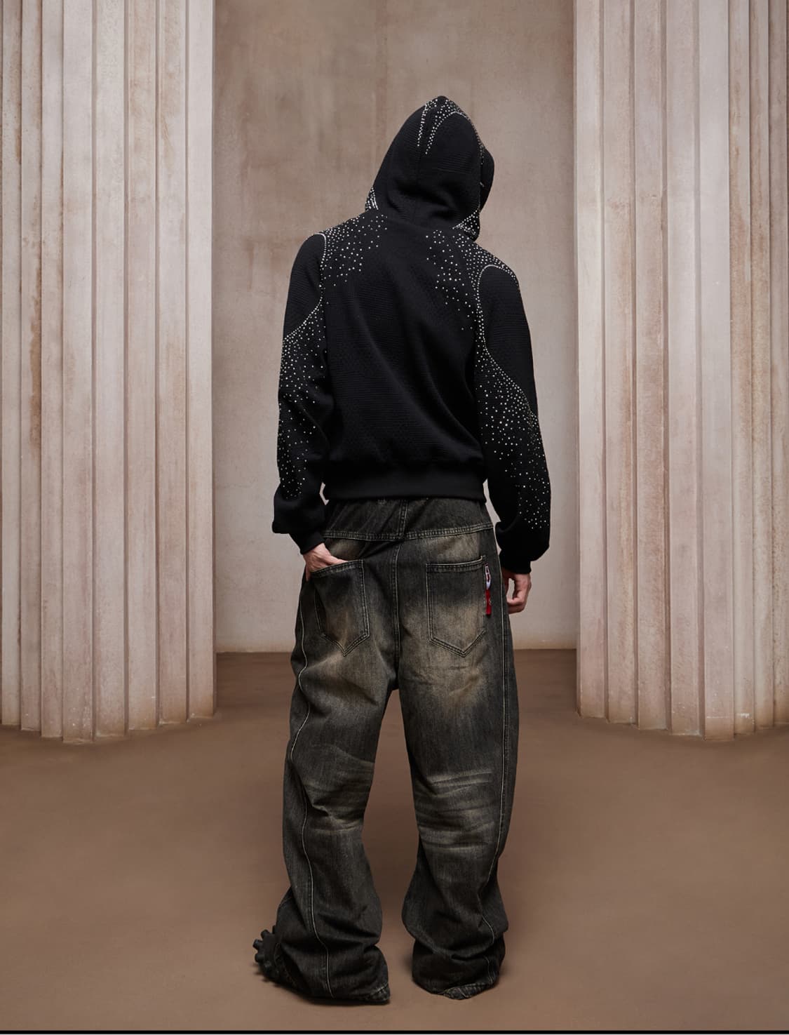 빈티지 그래픽 후드집업 블랙 상품이미지4