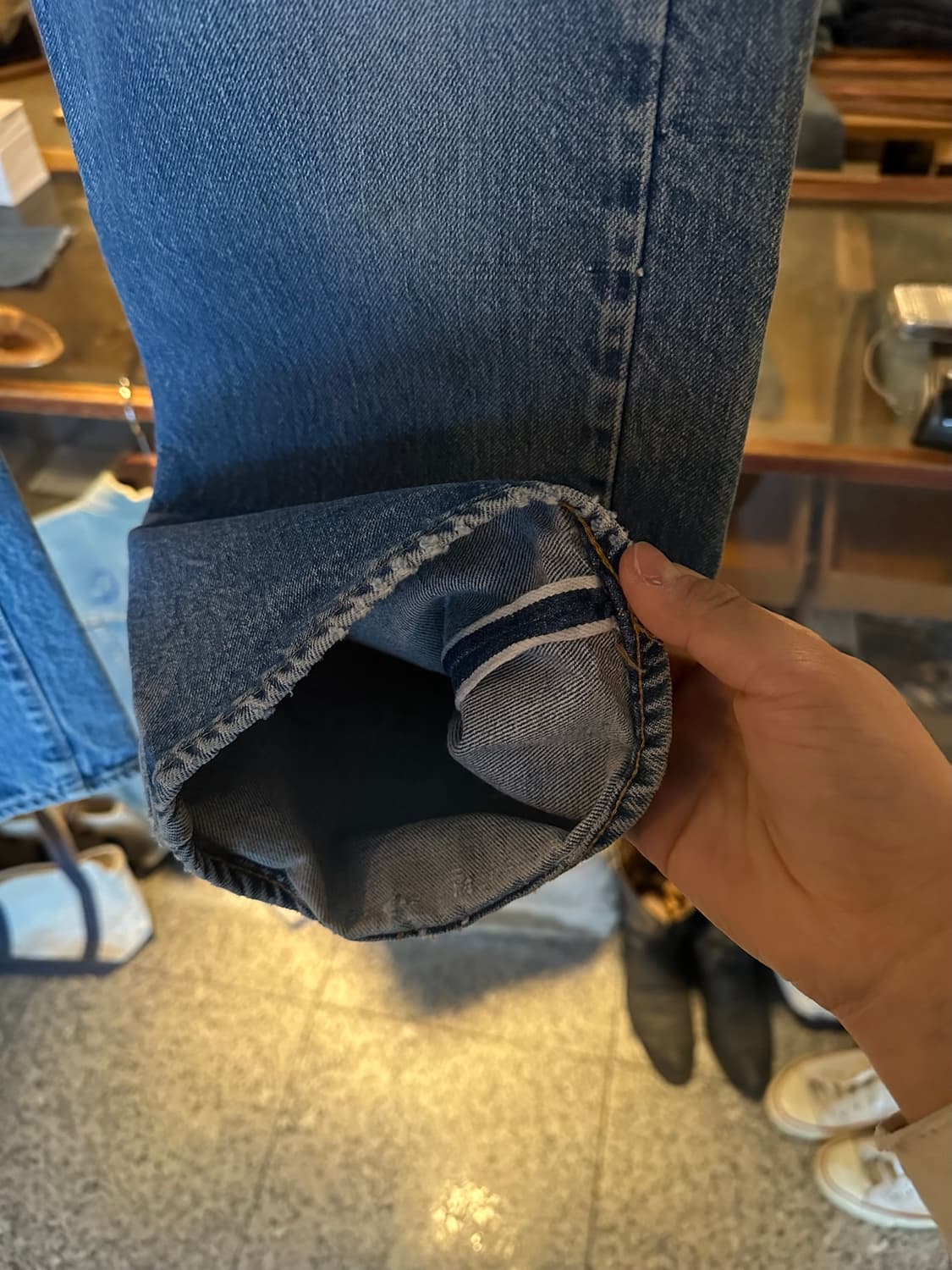 70s USA 빈티지 리바이스 501 66후기 셀비지 데님 팬츠 상품이미지5