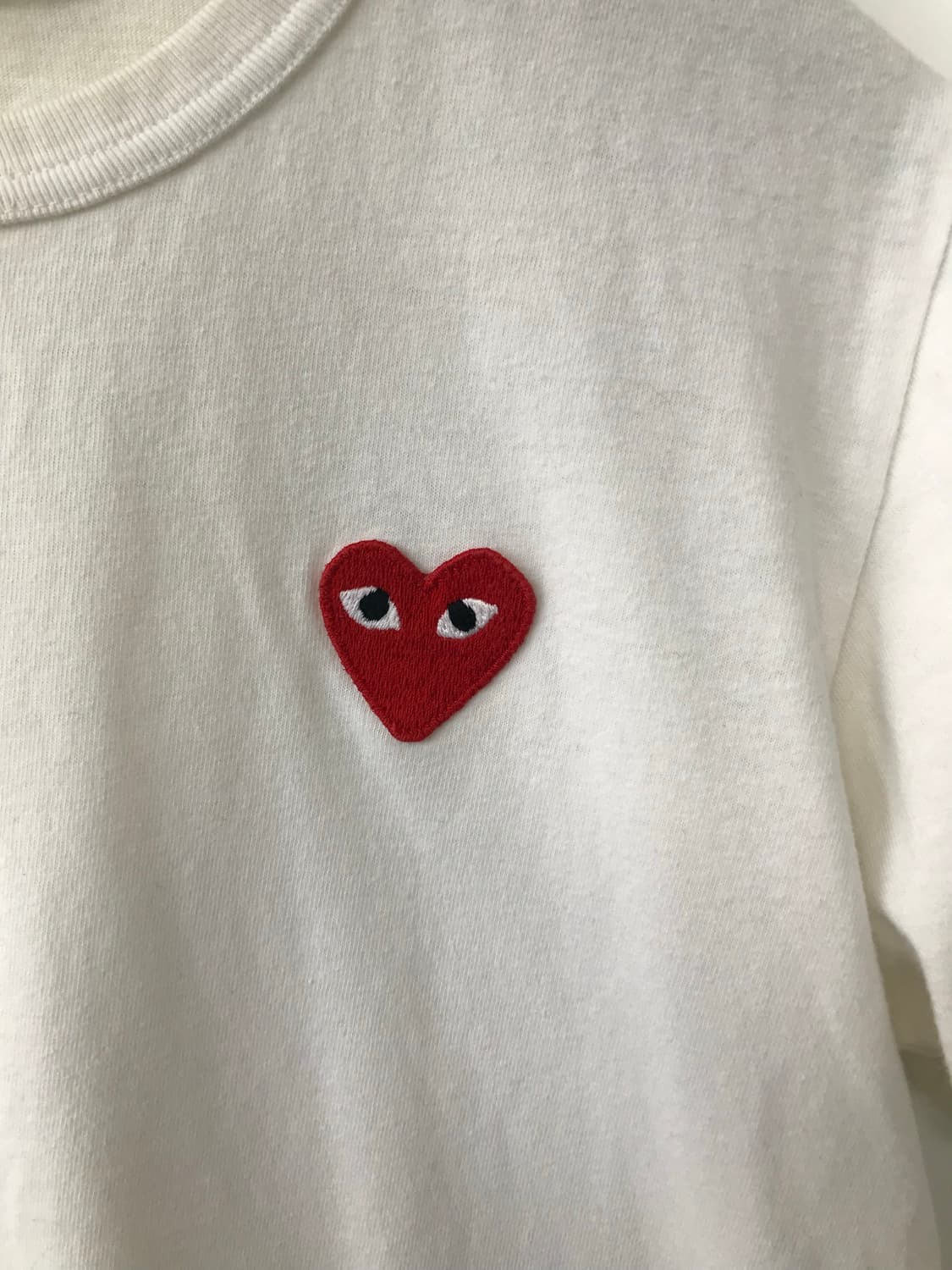 꼼데가르송 플레이 레드엣지 화이트 반팔 티셔츠 상품이미지4