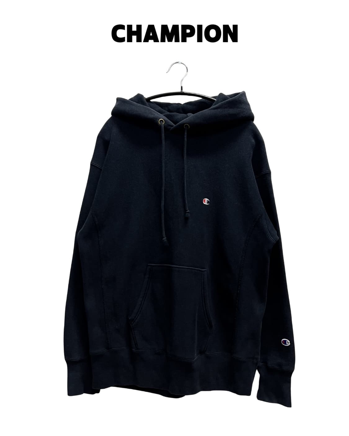 챔피온 리버스위브 웜업 후드 티  차콜네이비 상품이미지1