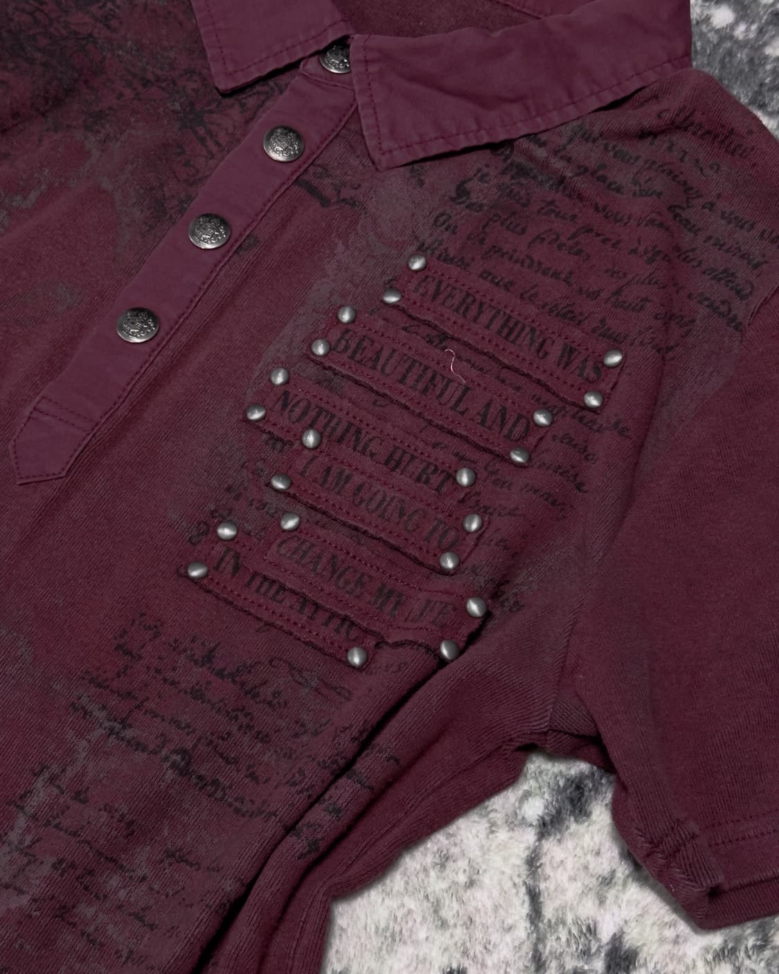 {In The Attic} Studded Patch Polo Tee    상품이미지7