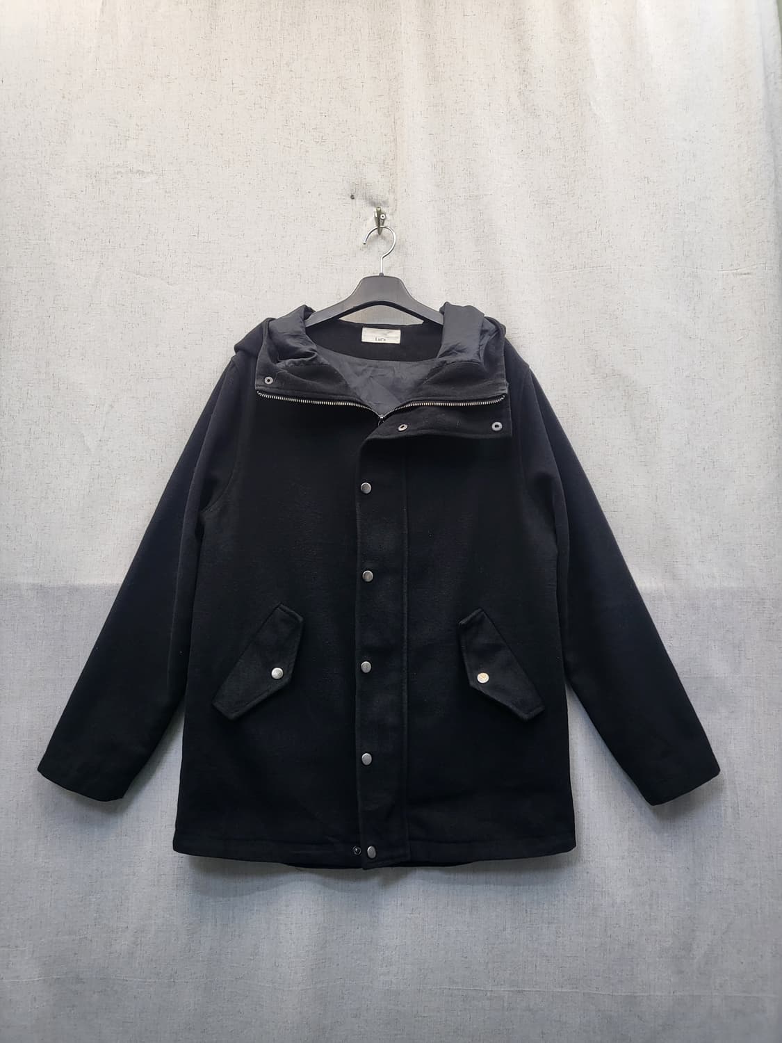 루이스 블랙 후드 코트 상품이미지1