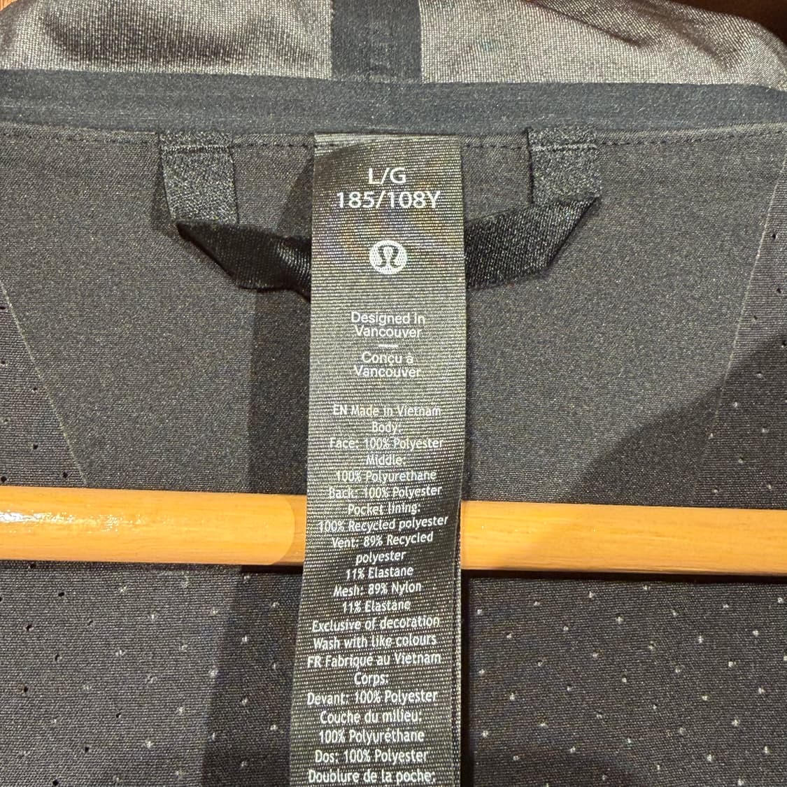 룰루레몬 블랙 아웃푸어 자켓 L 바람막이 상품이미지2